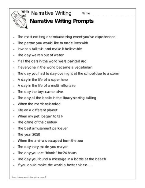 Narrative writing-prompts