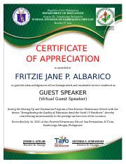 Certificate of Appreciation.docx - Republic of the Philippines ...