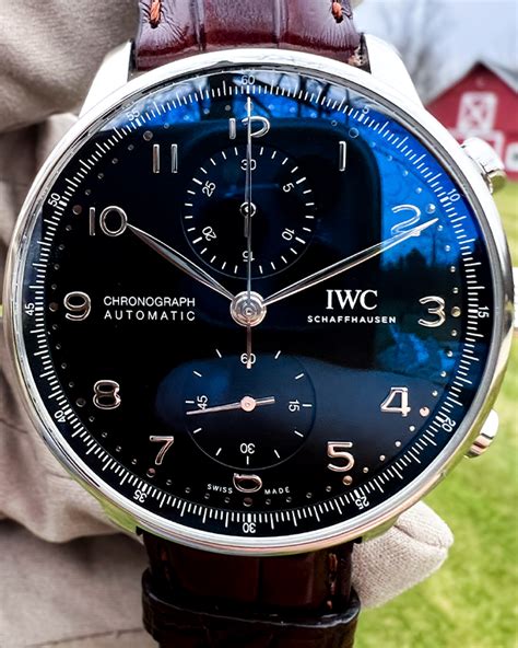 2021 IWC Portuguese Chronograph 41MM Black Dial Leather Stap (IW371609 ...