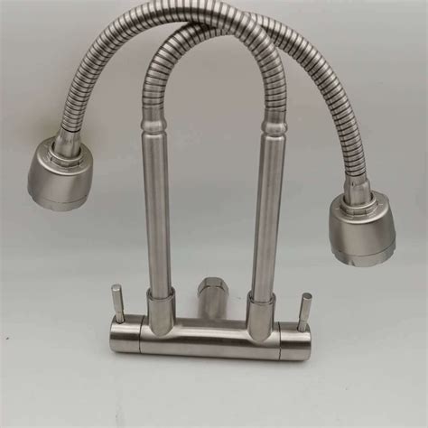 Europe SUS Stainless Steel Kitchen Faucet Water Tap Household Hot Cold Water Inlets Factory