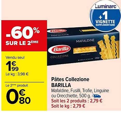 Promo Pâtes Collezione Barilla chez Carrefour iCatalogue fr