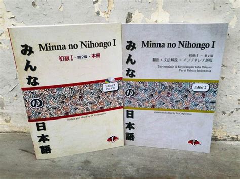 Paket 2 Buku Minna No Nihongo 1 Versi Jepang Dan Terjemah Ukuran Besar