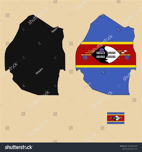 Vector Eswatini Swaziland Country Outline Map Stock Vector Royalty