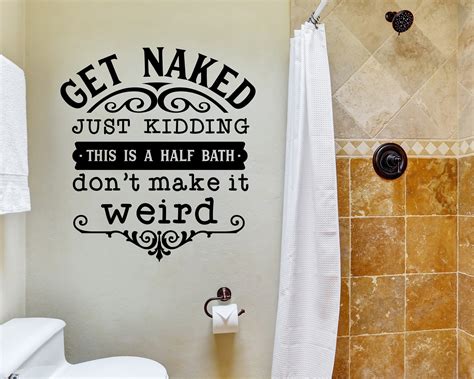 Get Naked Funny Bathroom Wall Decal For Modern Farmhouse Home Etsy