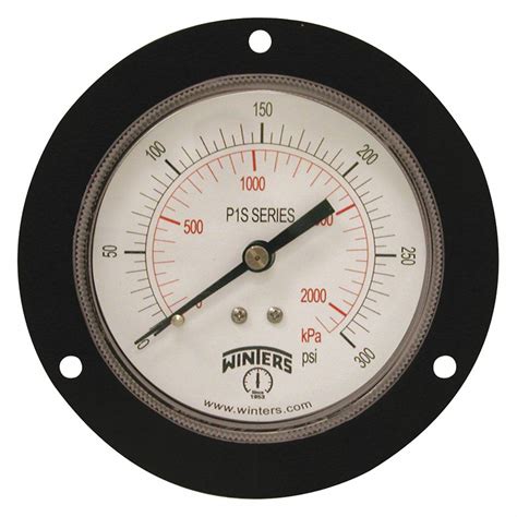 Winters 0 To 300 Psi 3 1 2 In Dial Panel Mount Pressure Gauge 491f94 P1s567 Grainger