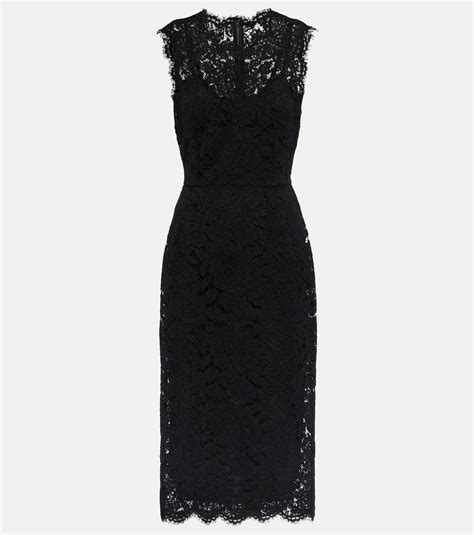 Lace Midi Dress In Black Dolce Gabbana Mytheresa