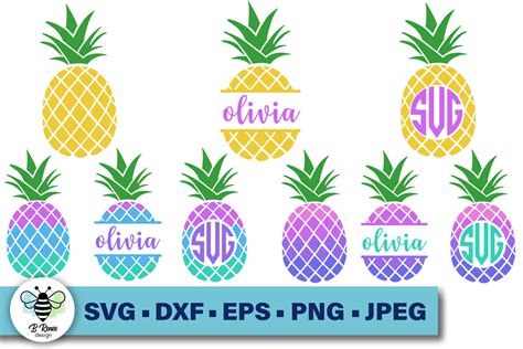 Pineapple Monogram SVG Summer Cut File Graphic By B Renee Design