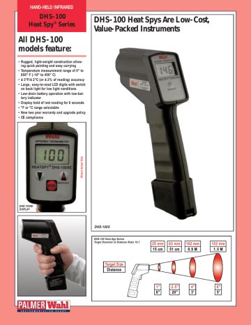 Palmer Wahl Heat Spy DHS 100 Series Datasheet Manualzz