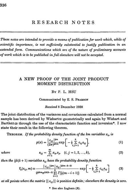 A New Proof Of The Joint Product Moment Distribution Mathematical