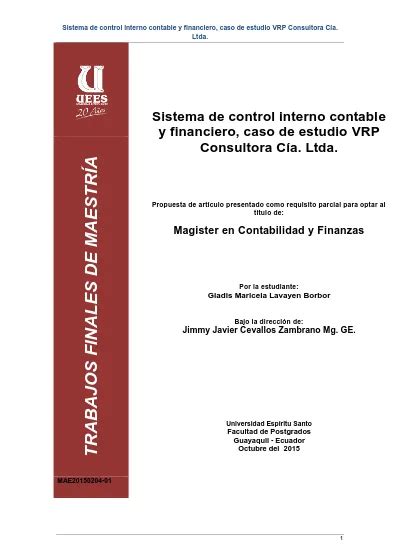 Top Pdf Sistema De Control Interno Financiero 1library Co