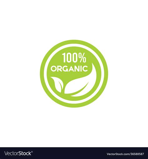 100 Percent Organic Icon Royalty Free Vector Image