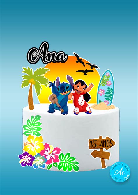 Arquivo De Corte Topo De Bolo Lilo E Stitch Em Camadas Descubra A