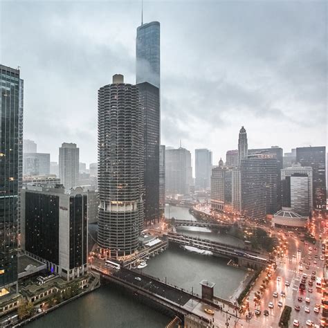 Chicago Wall Art, Marina City, Corn Cob Towers, Chicago River, Wacker