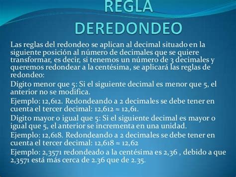 Reglas De Redondeo