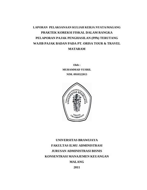 Pdf Laporan Magang Yusril Dokumentips