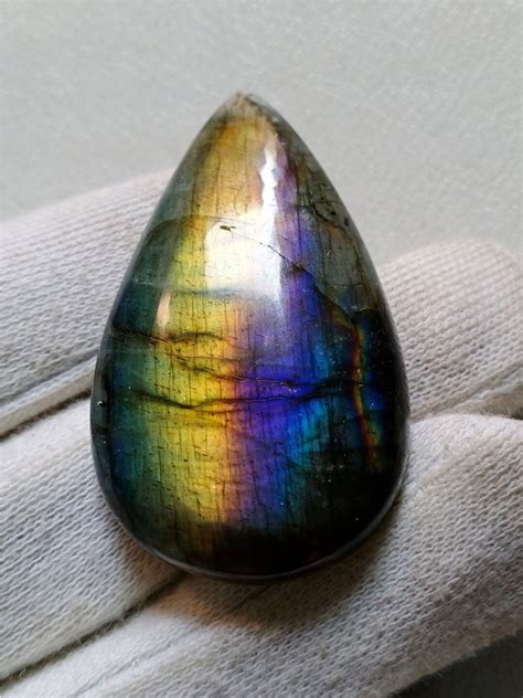 Beautiful Unique Multi Rare Purple Flashy Fire Labradorite Cabochon