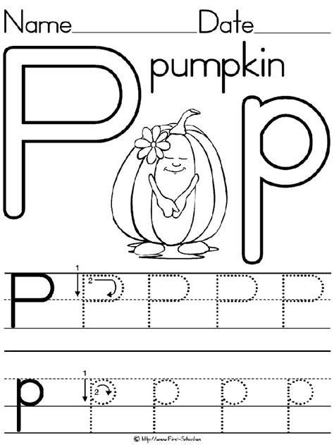 Alphabet Letter P Pumpkin Standard Block Manuscript Handwriting 7a9