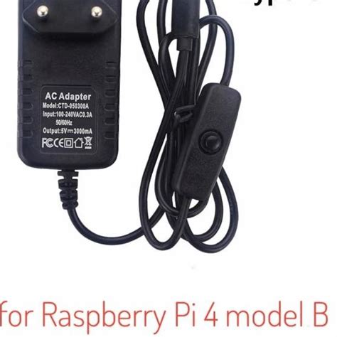 Jual Adaptor Power Supply 5v 3a Usb Type C For Raspberry Pi 4 Model B 4b Dengan Saklar