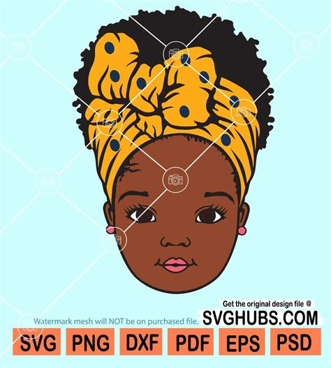 Peekaboo Black Girl With Bandana Svg Afro Baby Girl Svg Black History