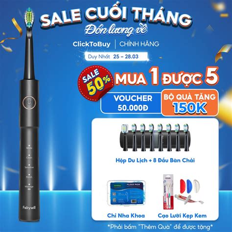 Bàn Chải Đánh Răng Điện Fairywill E11 Tặng Kèm 8 Đầu Bàn Chải Đủ Dùng ...