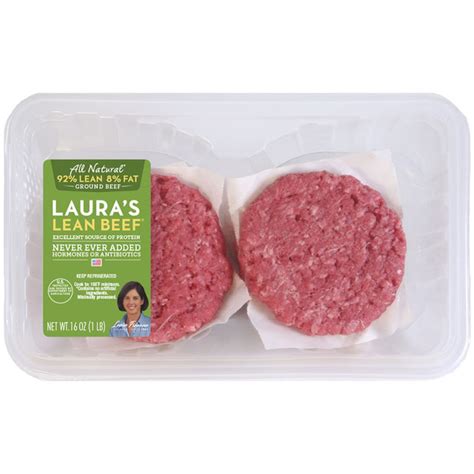 ShopRite Laura S Lean Beef 92 Lean 8 Fat Ground Beef Patties Same Day