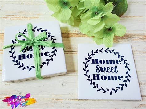 How To Make Cricut Coasters With Vinyl * Color Me Crafty