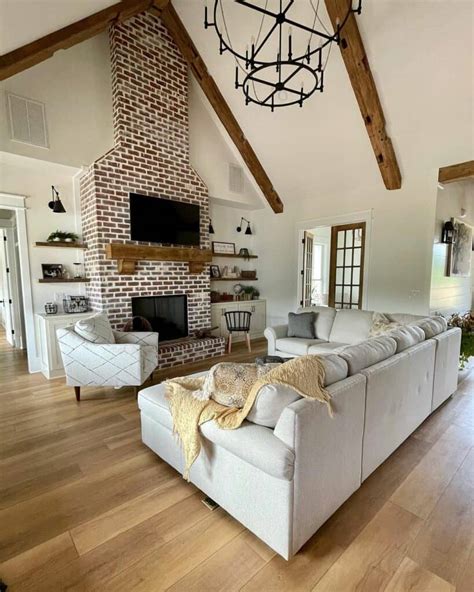 Warm Living Room Ideas With Sectionals And Fireplace