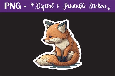 Cute Fox Stickers Design PNG Graphic by aleksandarbeowulf · Creative ...