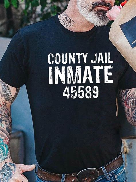 Halloween County Jail Inmate Prisoner Costume Party Mens T Shirt