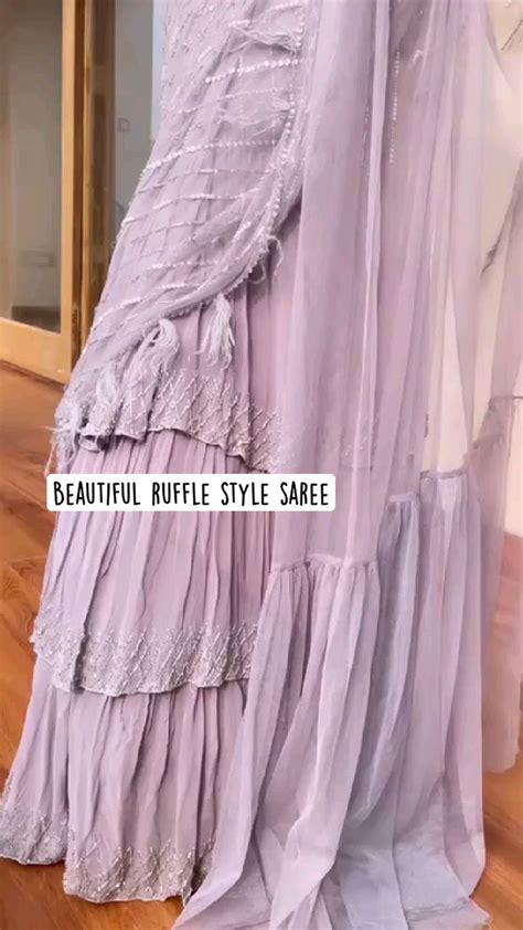 Beautiful ruffle style saree | Ruffles fashion, Saree designs party ...