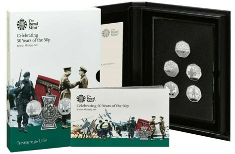 2019 Celebrating 50 Years British Military 50p Proof 5 Coin Set Box Coa