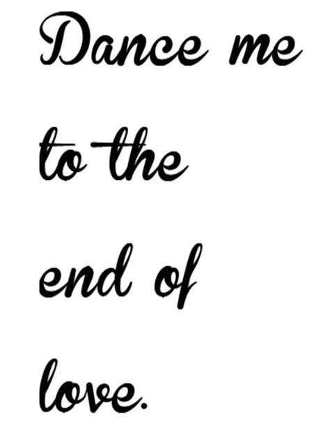 Dance Me To The End Of Love Lyrics