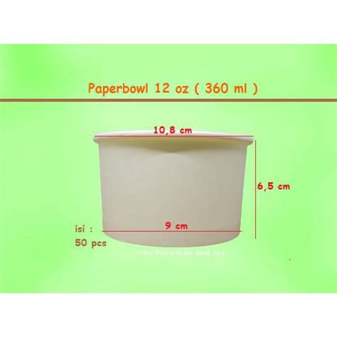 Jual Paper Bowl 12 Oz 360 Ml Hanya Body Isi 50 Pcs Shopee Indonesia