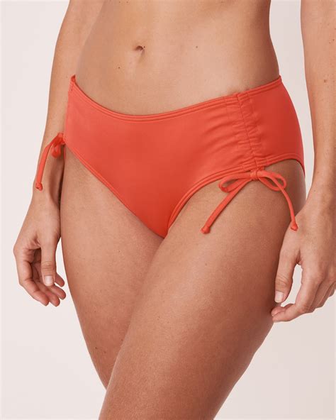 Hot Coral Gathered Bikini Bottom Coral La Vie En Rose