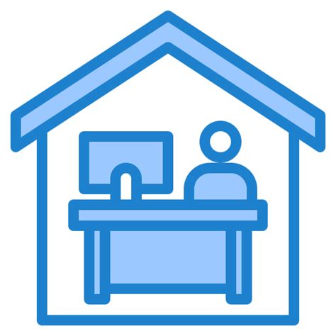 Stay At Home Srip Blue Icon