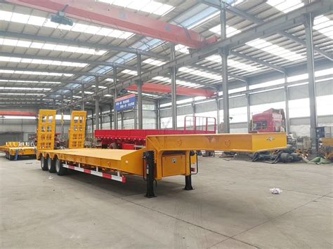 100Ton Single Axle Gooseneck Low Bed Semi Trailer From China