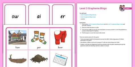 Twinkl Phonics Level 3 Grapheme Bingo