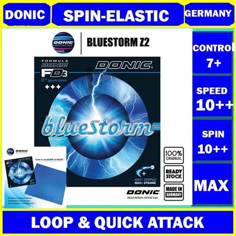 DONIC Bluestorm Z2 Rubber Made in Germany ITTF Approved Table Tennis ...