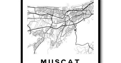 Muscat City Map Wall Art