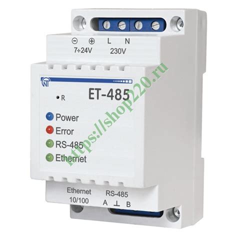 Преобразователь интерфейсов ЕТ-485 (Ethernet 10BASE-T,100BASE-T, RS-485 ...