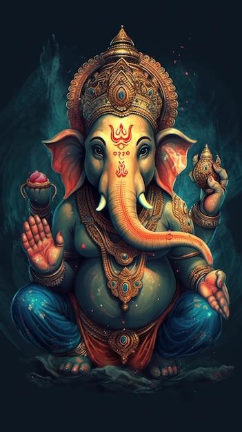 Premium AI Image | A beautiful ganesha statue for mobile phone ...