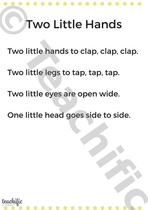 Poem: Two Little Hands - Action rhyme | Teachific