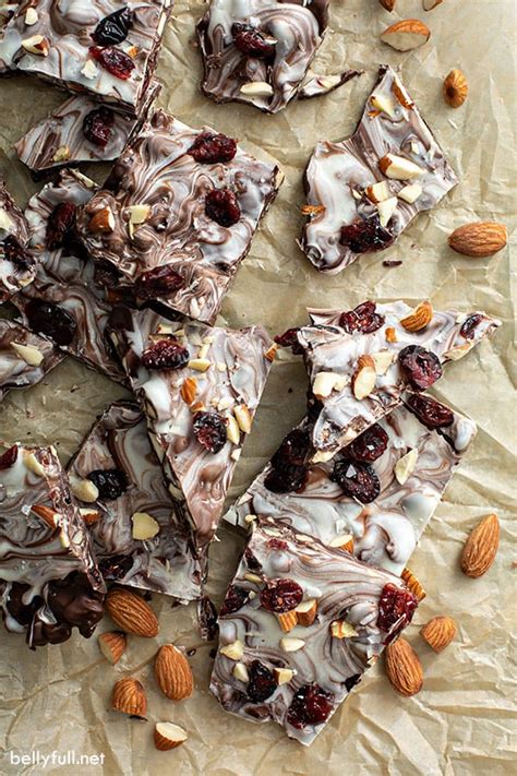 Cranberry-Almond Chocolate Bark - Belly Full