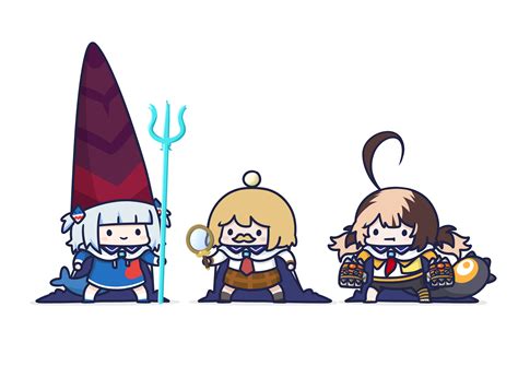 Safebooru 3girls T Absurdres Ahoge Blonde Hair Blue Cape Blue Hair