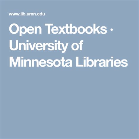 Open Textbooks · University of Minnesota Libraries | University of ...