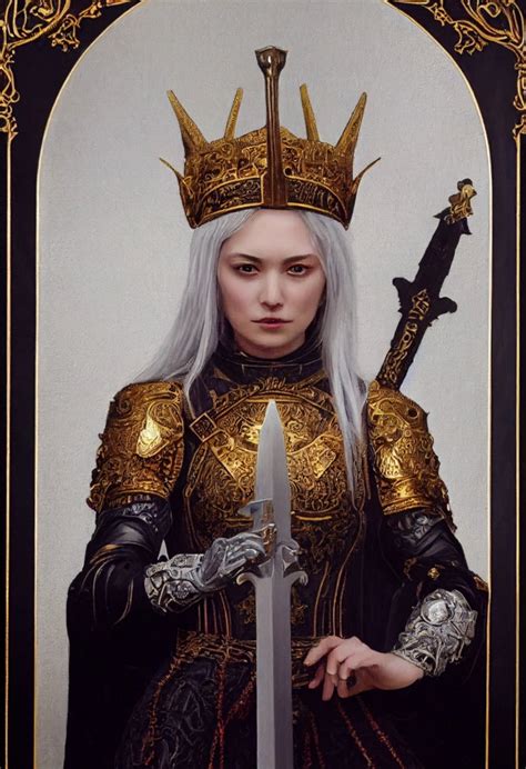 Holy Depiction Of A Lady With White Hair Wearing Midjourney Openart