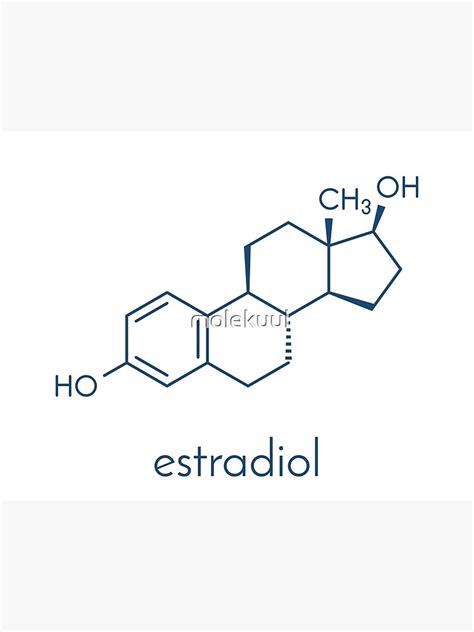 Póster Estradiol Estrógeno Molécula De Hormona Sexual Femenina De