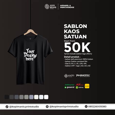 Jual KAOS SABLON DTF SATUAN COTTON COMBED 30S CUSTOM DTF LUSINAN DESAIN