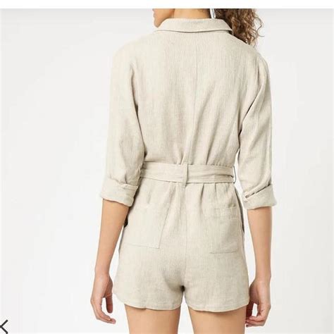 Nude Lucy Rumi Linen Romper In Oat Brand New Never Depop