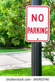 Bright Red White No Parking Sign Stock Photo 1261531177 Shutterstock